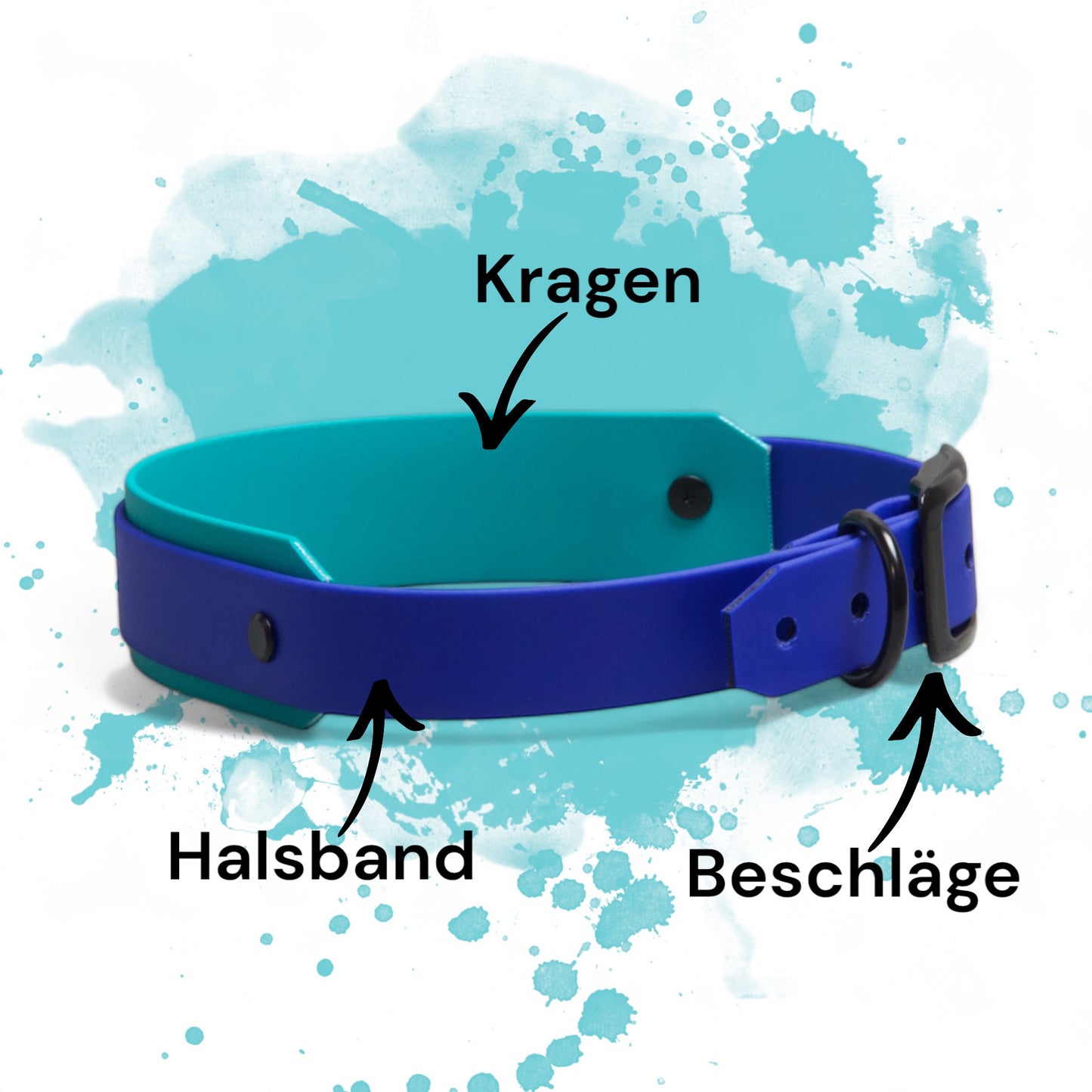 Biothane Halsband mit Kragen